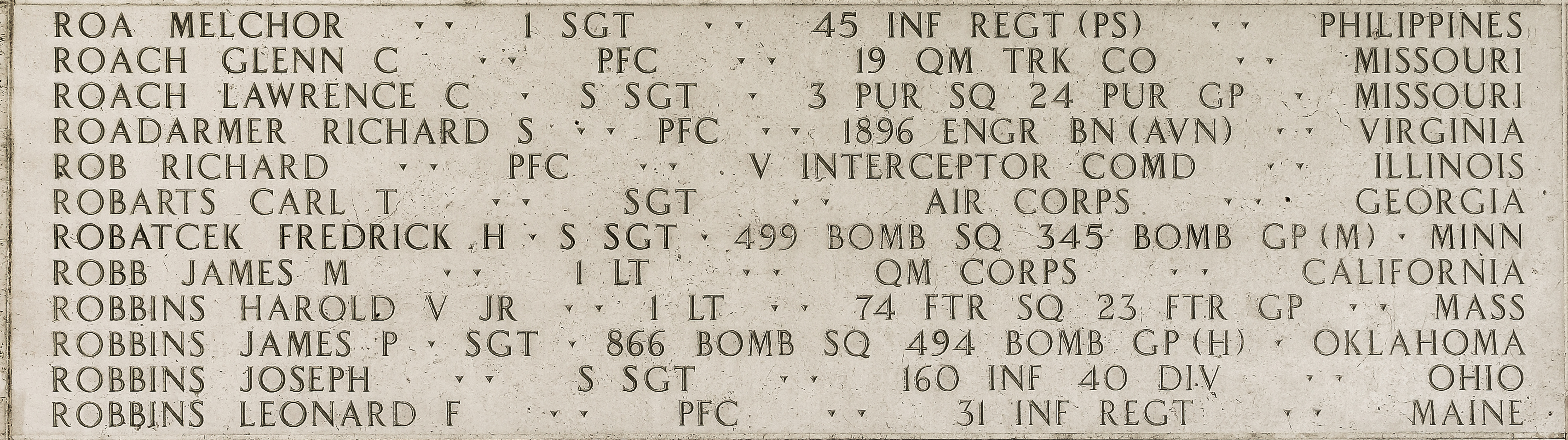 Lawrence C. Roach, Staff Sergeant